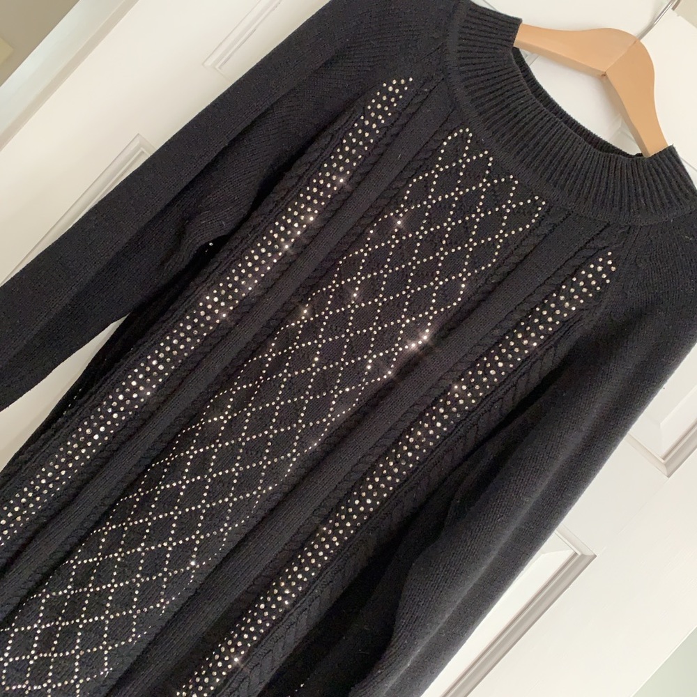 Long black studded sweater